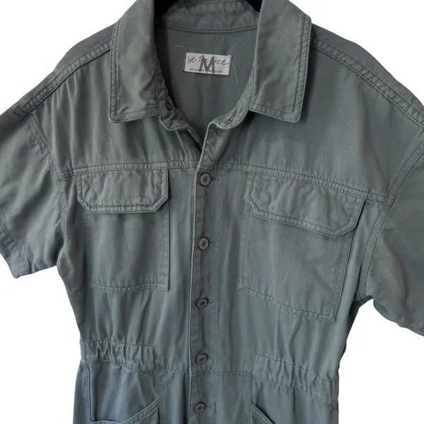 Free People Marci Coverall Jumpsuit in Washed Army Grunge Work Outdoors M‎ - Image 5
