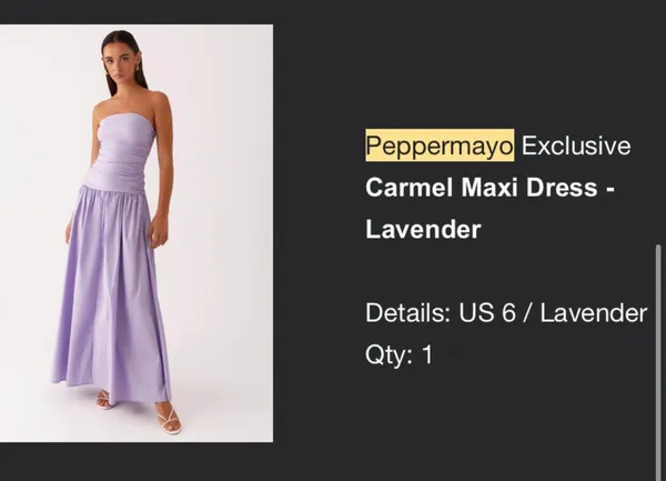 Peppermayo Carmel Maxi Dress Lavender  - Image 3
