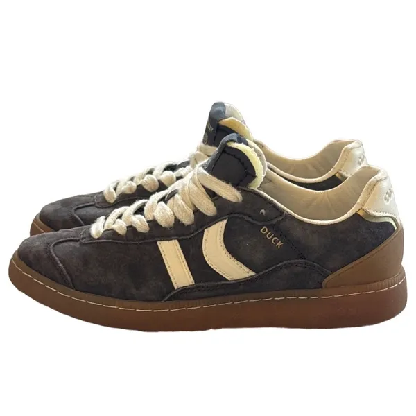 Coolway Duck Charcoal Grey Retro Suede Gum Sole Sneakers Women 6 Gorpcore - Image 3