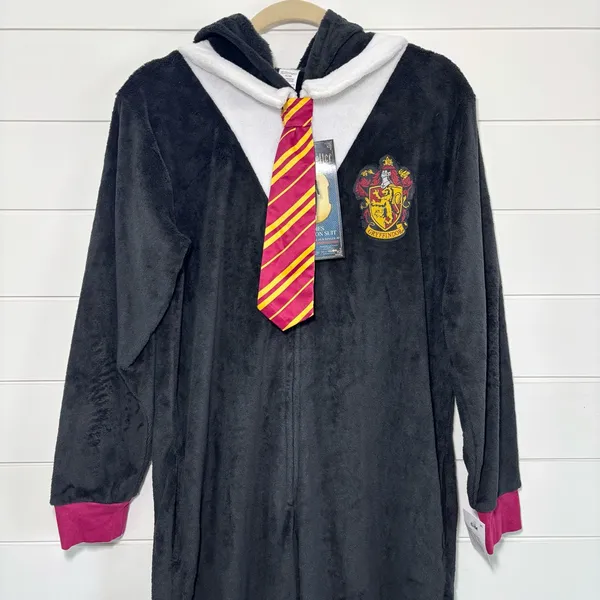 Harry Potter Black‎ Gryffindor Hooded Union Suit NEW Size S/M - Image 3