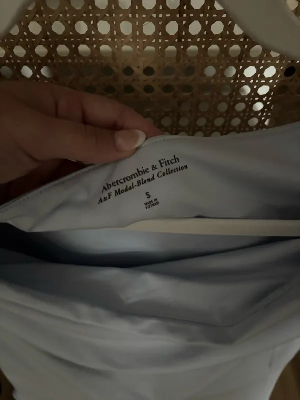 Abercrombie & Fitch Light Blue off the shoulder modal top - Image 3