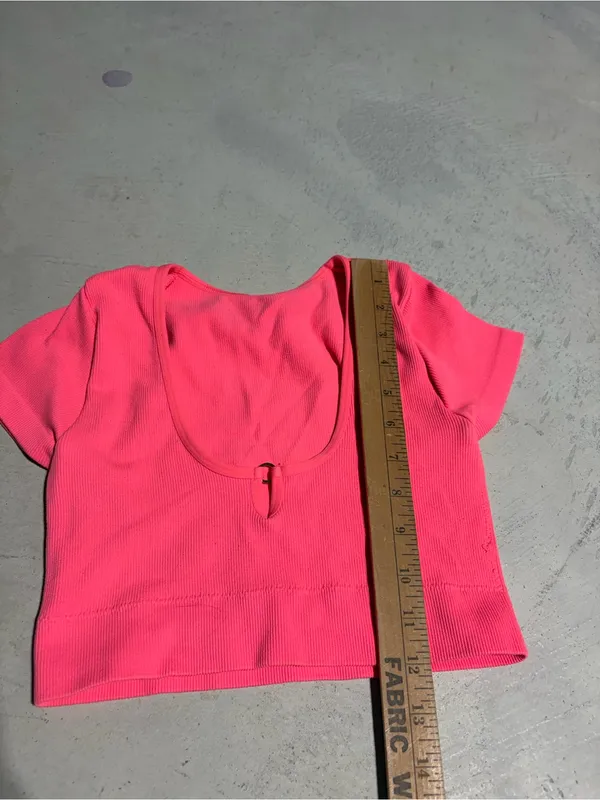 Aerie coral Scoop Neck Crop Top small - Image 7