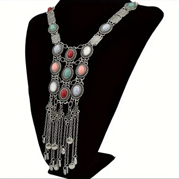 Retro Ethnic Style Long Tassel Sweater Chain Exaggerated Bohemian‎ Necklace - Image 9