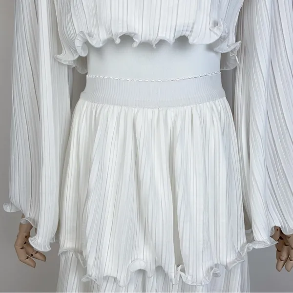 Elliatt Romanesque Tiered Midi Skirt in Ivory Size Small NWT - Image 8