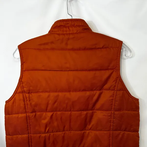 GAP Medium Puffer Vest‎ VTG Y2K Burnt Orange Quilted Full Zip Fall Boho 1700 - Image 8