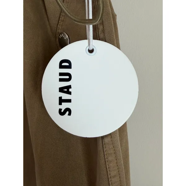 STAUD Cargo Skirt Womens XL NEW Tan Cotton Midi Drawstring Toggle Utility‎ Skirt - Image 10