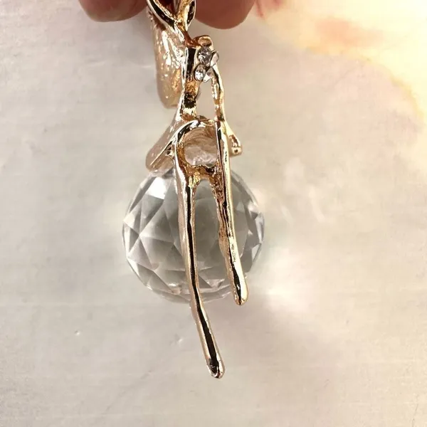 Fairy on crystal ball pendant necklace - Image 7
