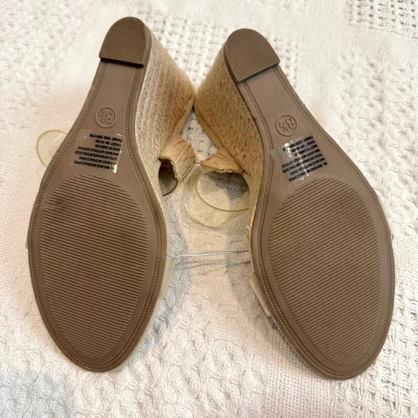 A New Day Ansel 8.5 double clear strap espadrille wedge sandal 3649 - Image 6