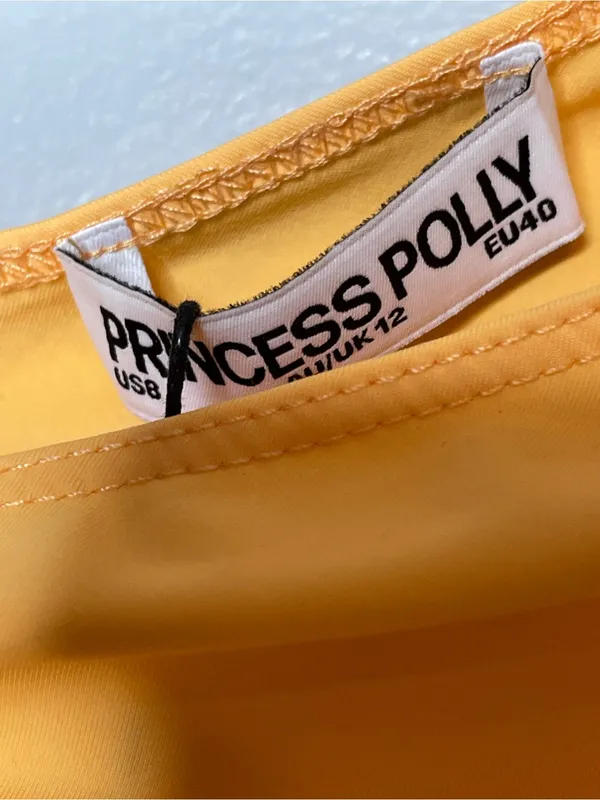 Princess Polly Ander Orange Asymmetrical Ruched Top 8 NEW Y2K Clubwear Party - Image 5