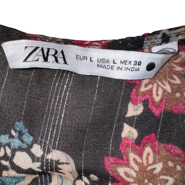 Zara Floral Paisley Print Long Sleeve‎ V Neck Mini Dress - Image 5