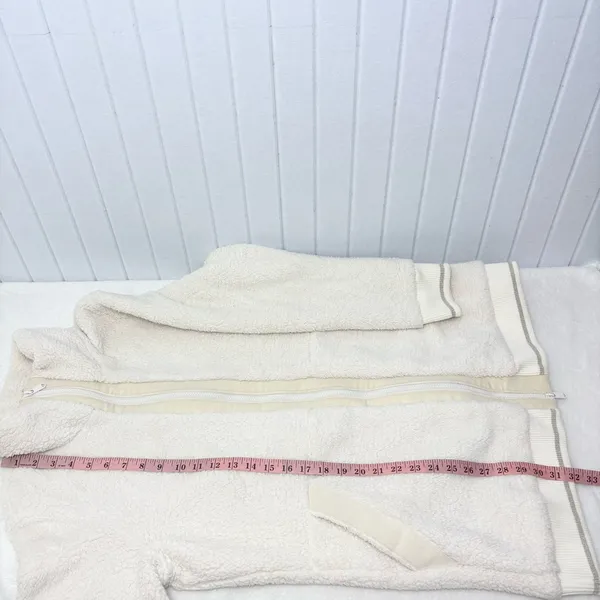 Athleta Tugga long sherpa jacket in a‎ natural/cream color Size L - Image 12