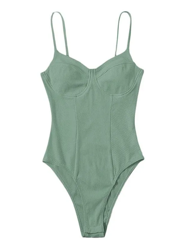 Ribbed body suit(S) Green - Image 2
