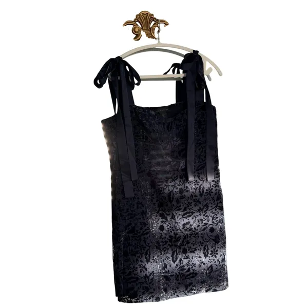 House of Harlow 1960 Velvet Floral Mini Dress Large - Image 2