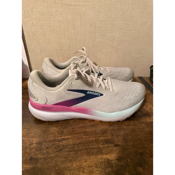 Brooks Ghost 16 Women's Running Shoes Gray Pink Blue 1204071B175 Size 11 - Image 3