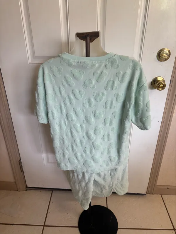 Med Disney mint green Mickey Mouse embossed skirt set - Image 2