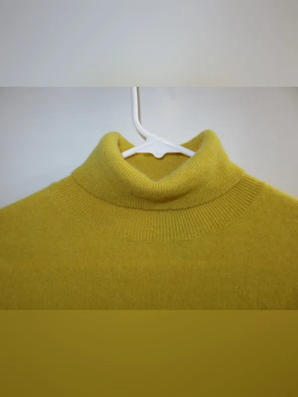 J. Crew Women’s Yellow Turtleneck Sweater 100% Cashmere Size S - Image 6