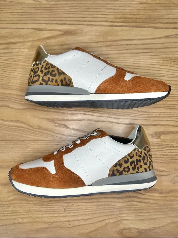 NEW Vintage Havana Valery Leopard Print and Metallic Casual Trendy Sneakers - Image 4