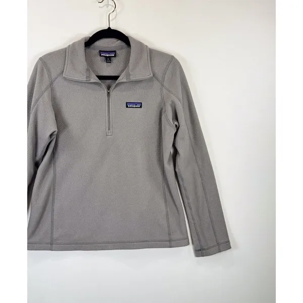 Patagonia Womens Jacket Gray Micro D 1/4 Zip Fleece Pullover Outdoor Medium - Image 6