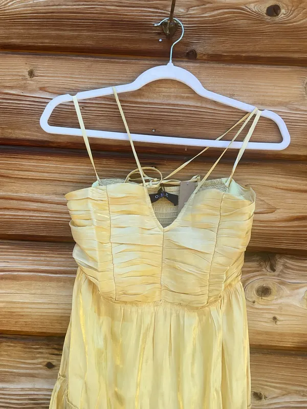 o.p.t. Few Moda Yellow XS East Tiered Midi Dress - Image 5