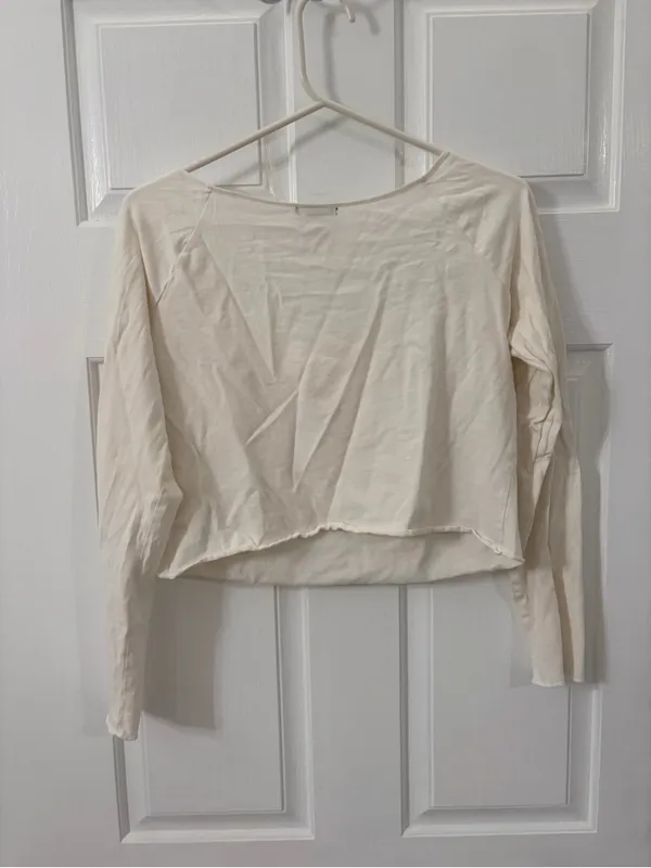 Wilfred Cream Long-Sleeve V-Neck Top - Image 4