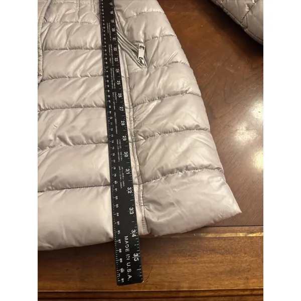 Guess Womens M Puffer Grey Hooded Jacket Black Size M - Image 12