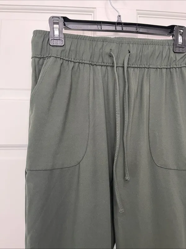 RachelZoe Dark Green Drawstring Pull On Waist Joggers - Size 6 - Image 3