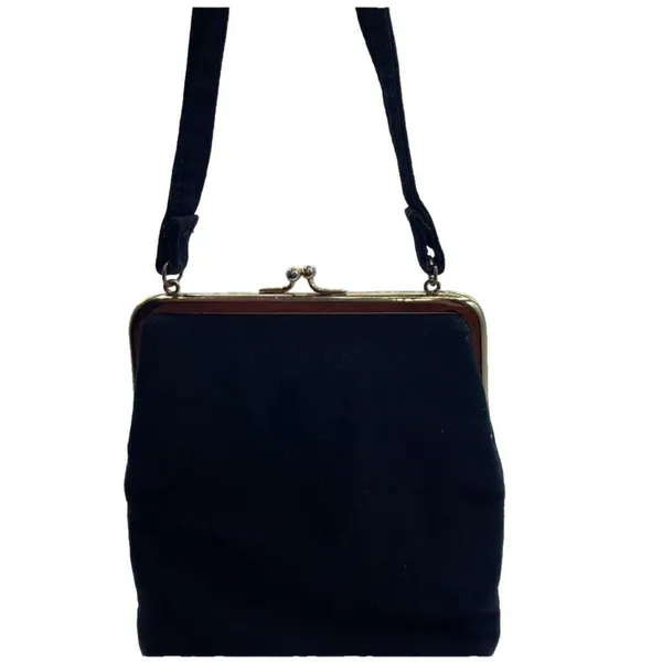 Vintage Virginia ribbed fabric tiny satchel. . - Image 3
