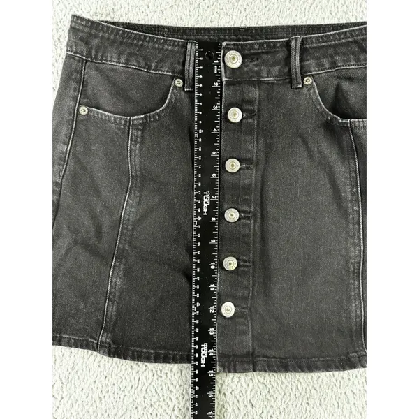 American Eagle‎ Skirt Women 6 High Rise A Line Button Front Denim - Image 5