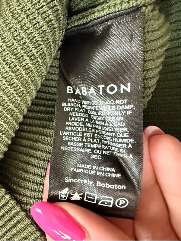 Babaton Olive Green One-Shoulder Rib Knit top - Image 4