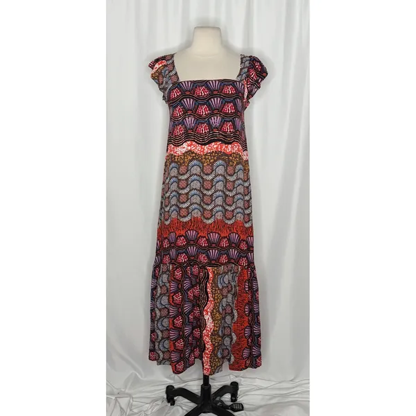 Anthropologie COREY LYNN CALTER Doriane Midi Dress Print Ruffled Abstract XS - Image 2