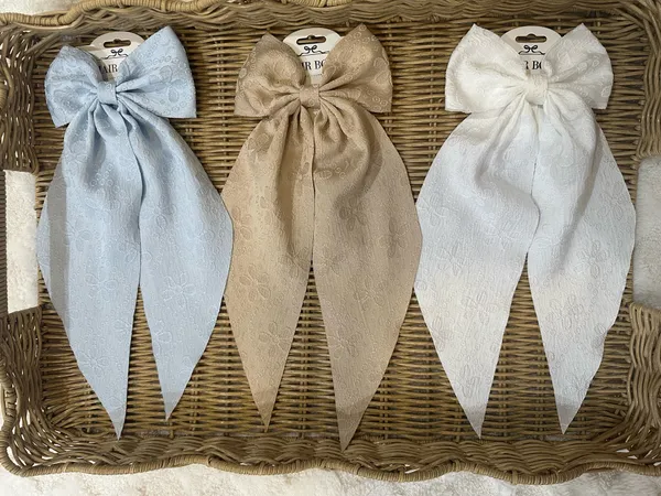 3 Long Hair Bows Multiple - Image 2