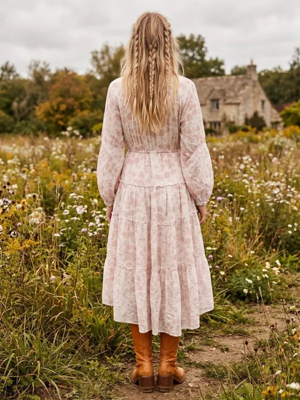 Free People Ethereal Dainty Cottage Pappiet Midi Dress Maxi Top Size Small - Image 3
