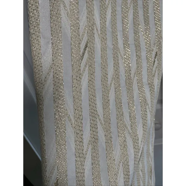 Porridge Gold Stripe Wide Leg‎ Pants Womens Size 10 White Jacquard High Rise - Image 2