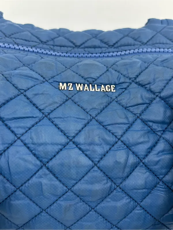 MZ Wallace Quilted Deep Blue Travel Tote with Padded Handles - Image 4