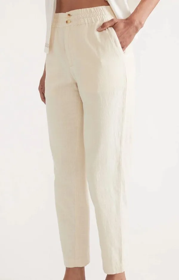 Marine Layer Elle Crop Pants Cotton Ivory - Image 3