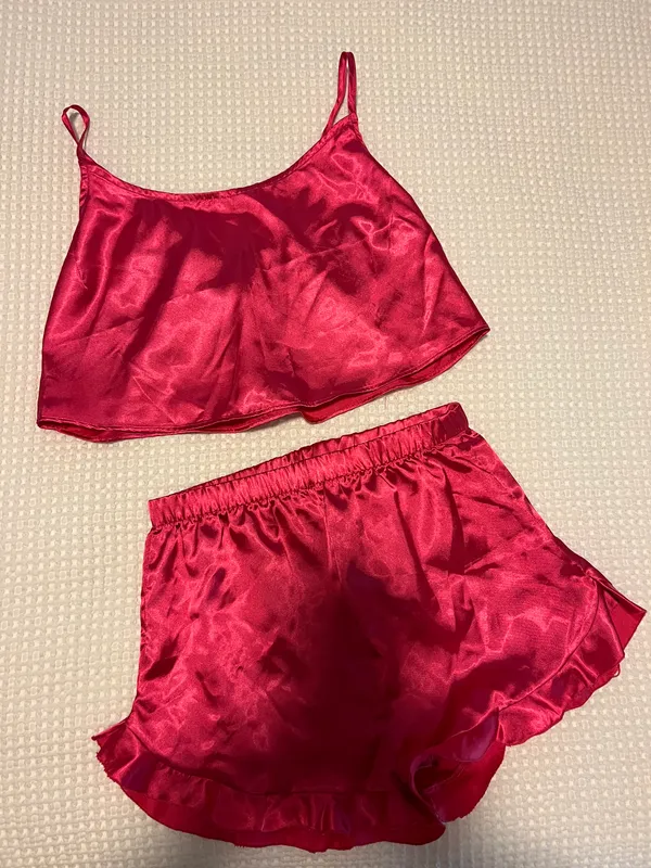 Nasty Gal hot pink silky pj set - Image 2