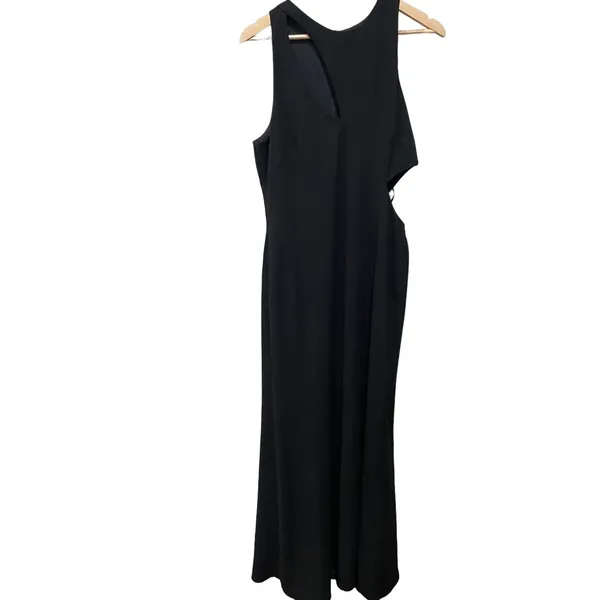 AQUA Scuba Crepe Cut Out Evening Gown Womens 16 Black New Formal‎ Maxi Dress - Image 4