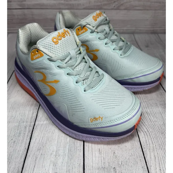 G Defy Gravity Defyer Women's 9.5 Mighty Walk Shoes Mint/Purple - Image 4