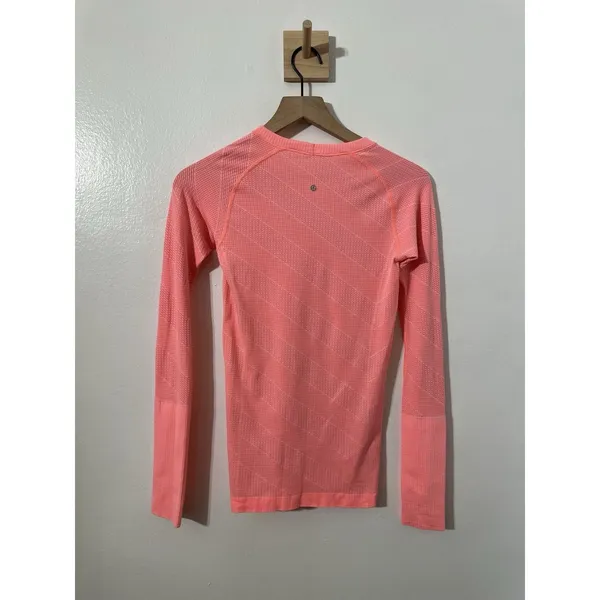 Lululemon Swiftly Tech Long Sleeve Crew Heathered Grapefruit Sz 4 Womens Running - Image 6
