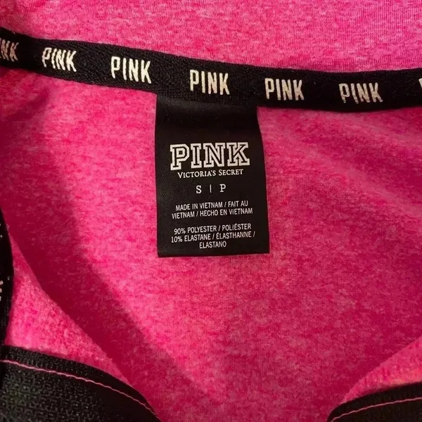 Victoria's‎ Secret Pink Ultimate 1/4 Zip Pullover Jacket Pink Black Small - Image 3