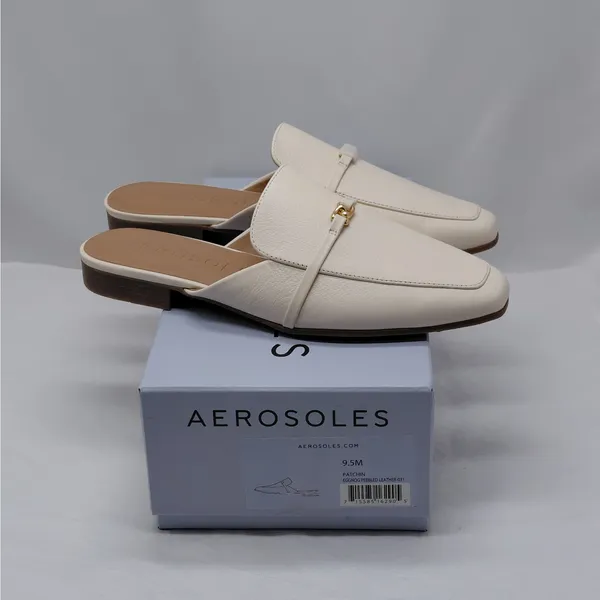 Aerosoles Womens Loafer Mules Size 9.5M Ivory Leather Quiet Luxury Comfort Shoes - Image 13