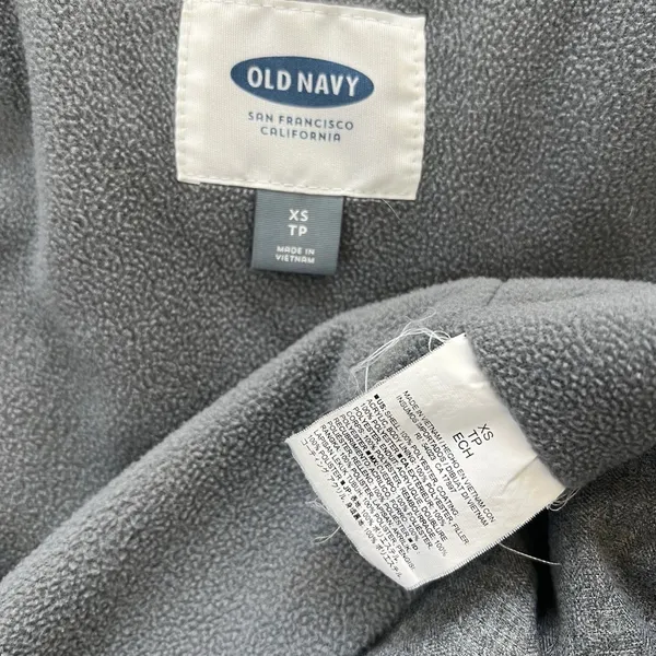 Old Navy Fleece Lined Puffer Vest Womens XS Gray Full Zip Up Insulated Winter - Image 3