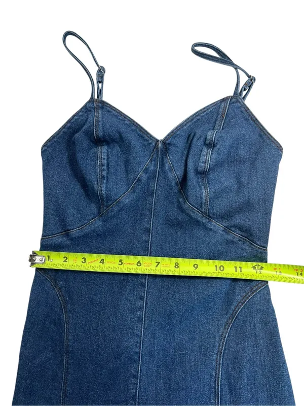 House of Harlow 1960 Denim A line Midi Dress - Image 9