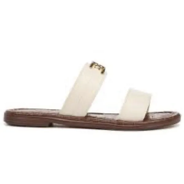 Sam Edelman Women's Gilles Flat Sandal Ivory Leather Size 8.5 Slide - Image 2