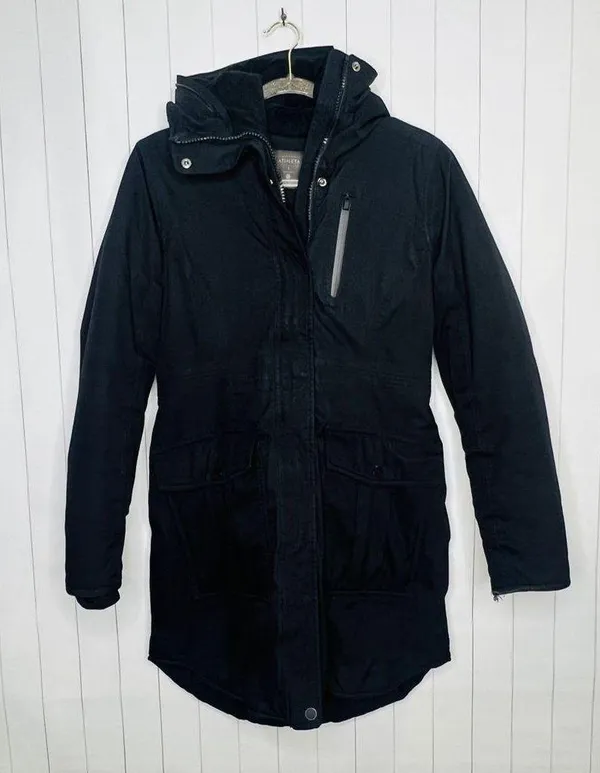 Iceland Black Parka Winter Coat Jacket Small Snow Ski - Image 2