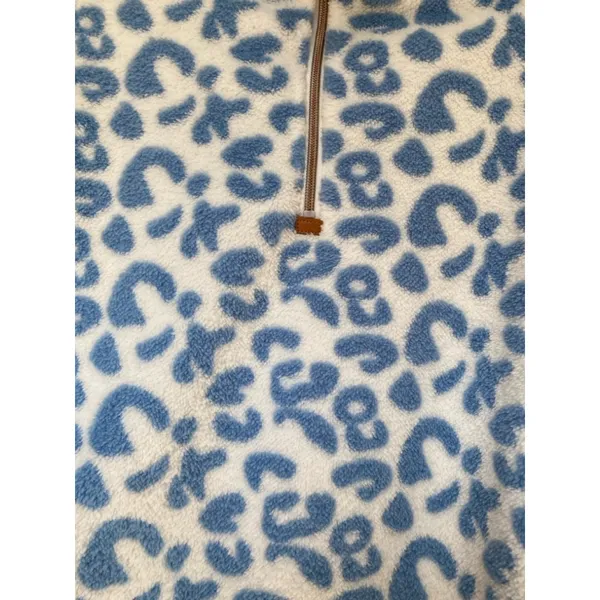 Heathmoor Leopard Print Pullover Coastal Fluffy Cozy Fuzzy Fleece Y2K Boho Cute‎ - Image 5