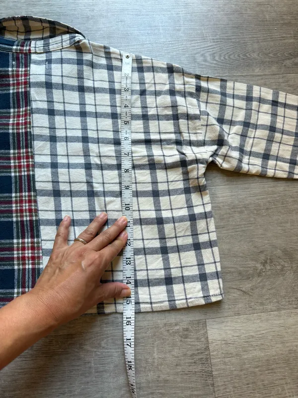 RSQ Plaid Colorblock Cropped Long Sleeves Shirt Size XS Junior - Image 6