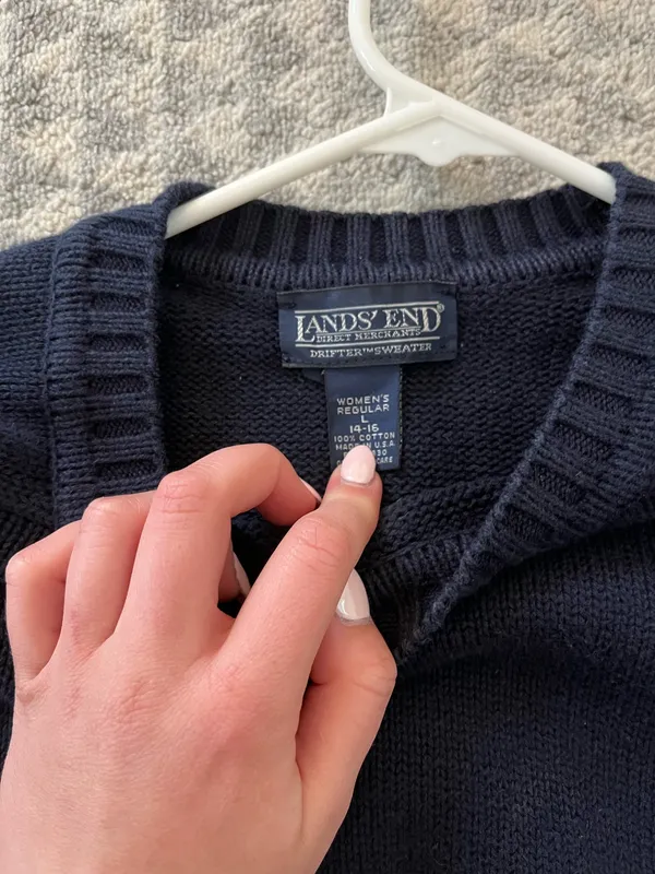 Lands' End Sweater Pullover J.Crew Knit blue - Image 2