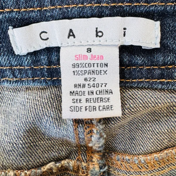 Cabi Slim Jean 622 Womens Size 8 Medium Wash Straight Leg‎ Denim Blue Jeans - Image 3