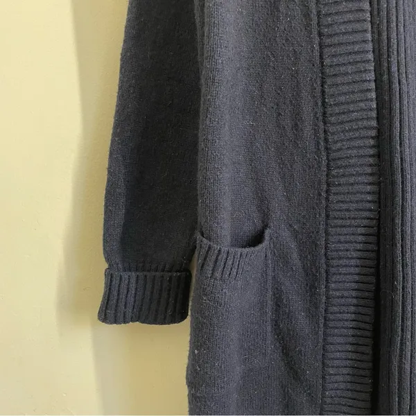 Boden Wool Alpaca Blend Open Front Cardigan Sweater Jacket Coatigan Navy size S - Image 7